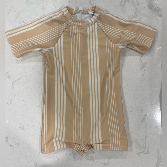 Minnow unisex cafe stripe rashguard one piece - size 2T - Picture 1 of 4